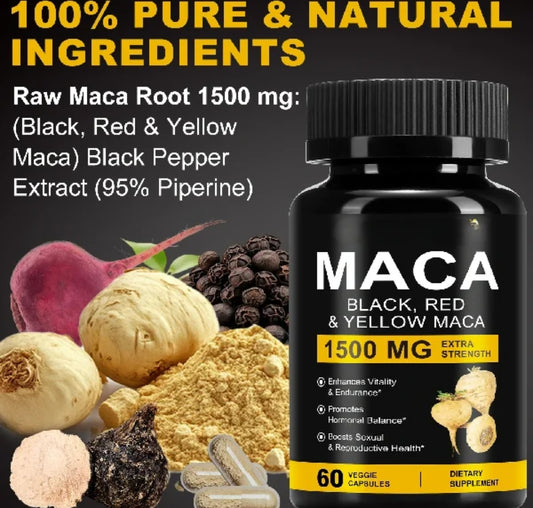 🌿 Gélules de Maca noir,jaune, rouge